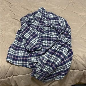 Apt. 9 Men's Casual Plaid Shirt - Navy and White